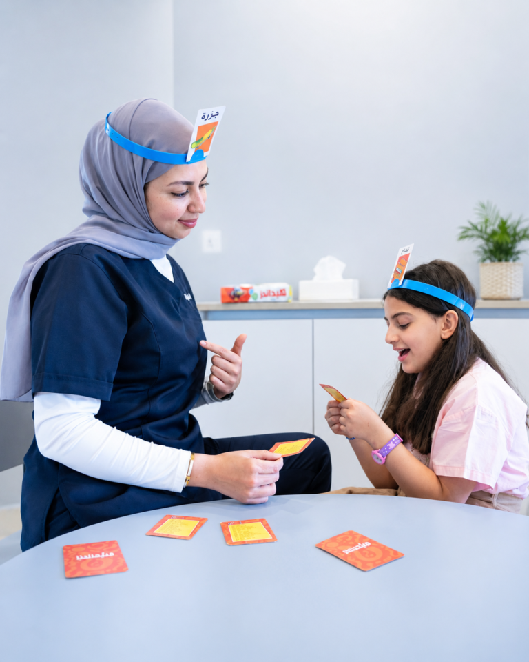 An interactive session with word cards