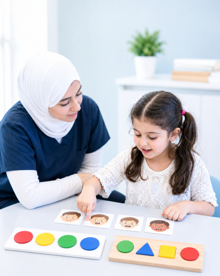 An interactive session with shapes and colors